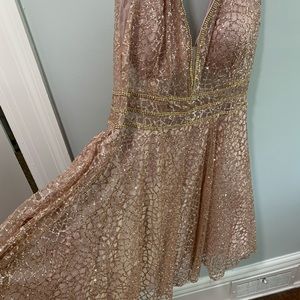 Gorgeous, Fiesta Fashions Rose Gold Prom dress.